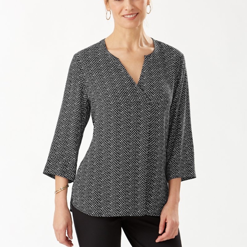 Tommy Bahama Women's Belina Goa Boa 3/4-Sleeve Tunic EUC